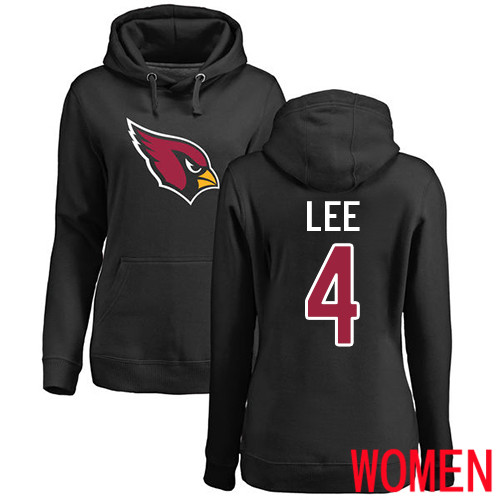 Arizona Cardinals Black Women Andy Lee Name And Number Logo NFL Football #4 Pullover Hoodie Sweatshirts